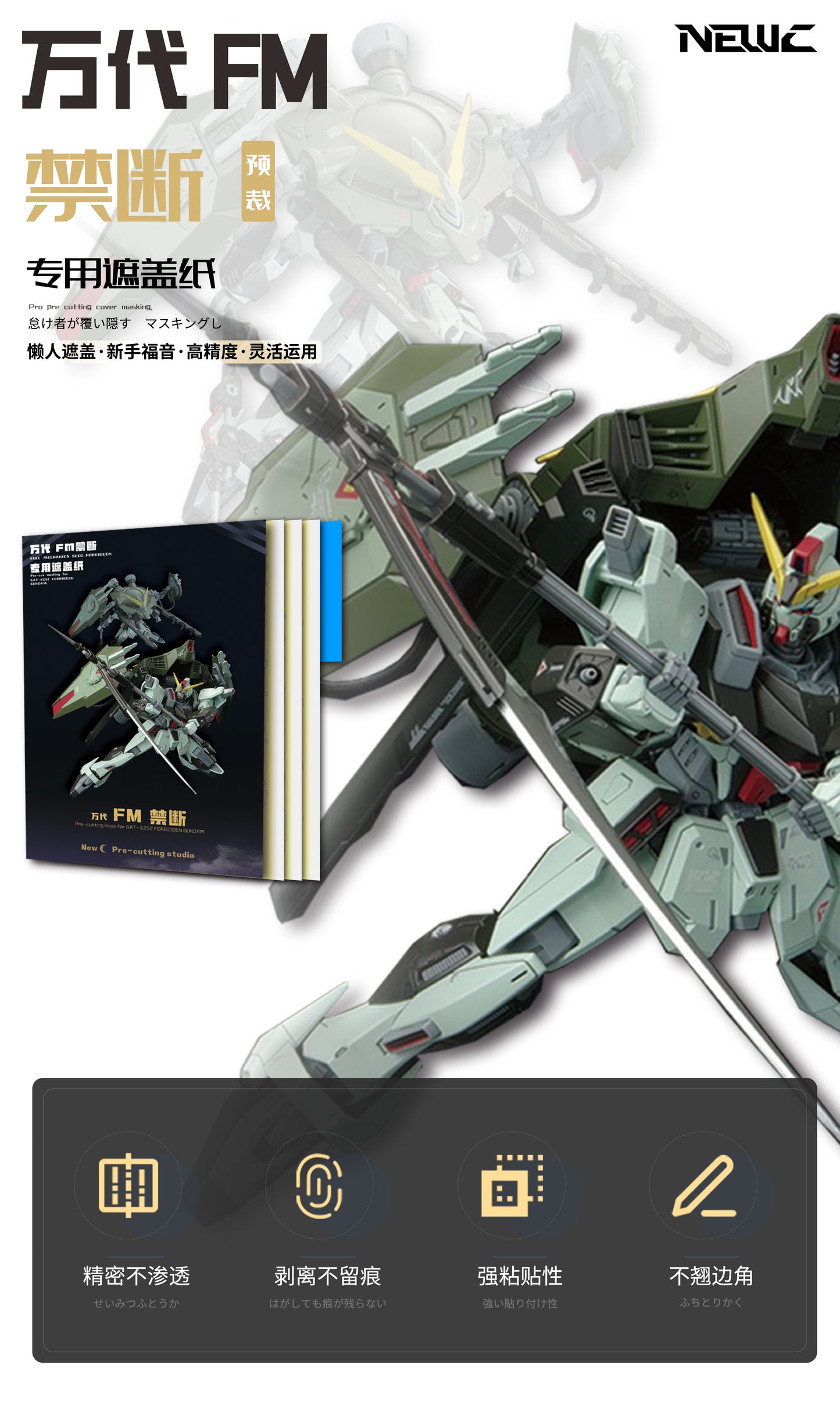 NPC-012 PRECUT MASKING SHEET FOR BANDAI FM PRECUT MASKING SHEET FORBIDDEN GUNDAM
