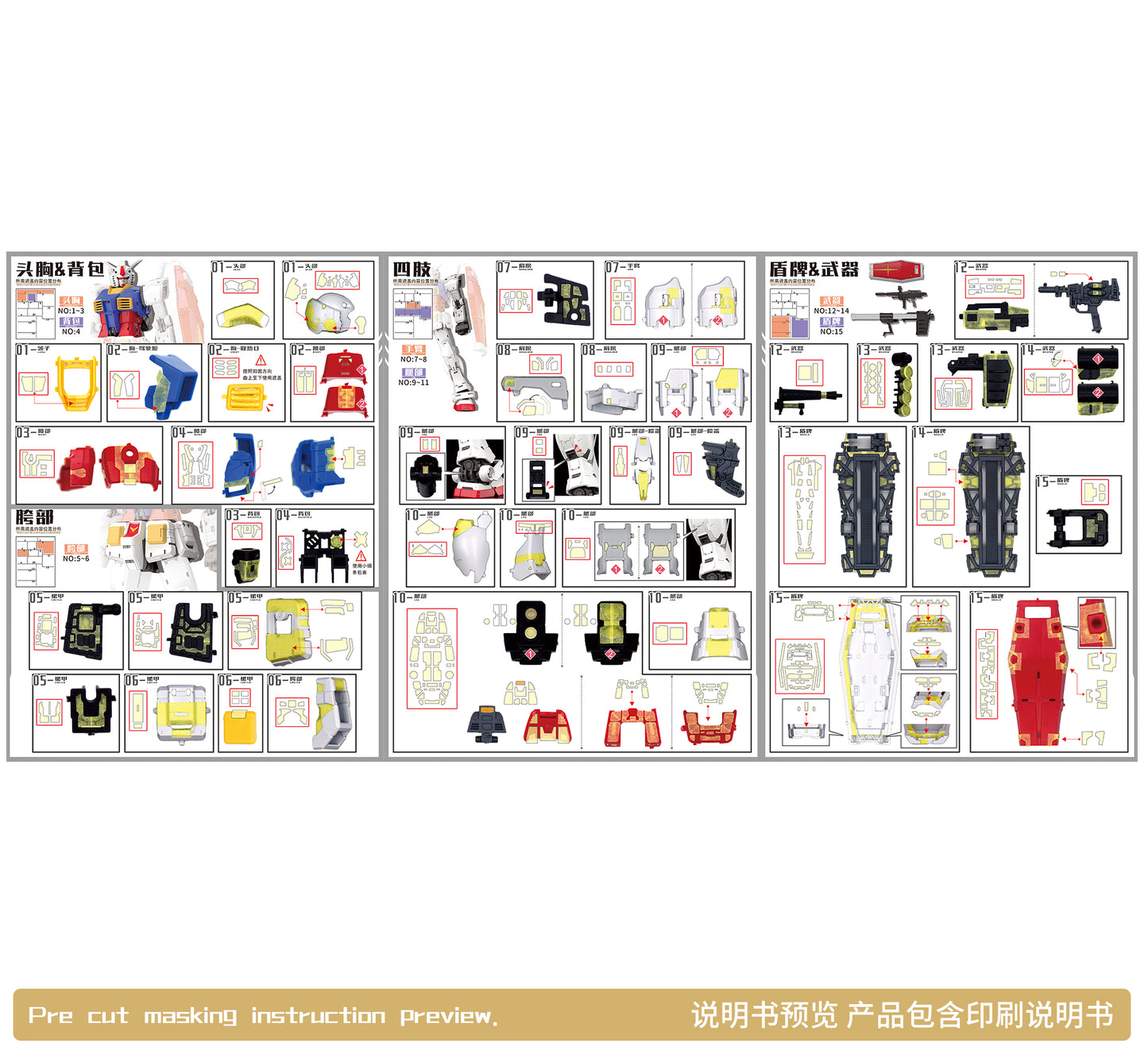 NPC-001 PRECUT MASKING SHEET FOR RG RX78-2 2.0