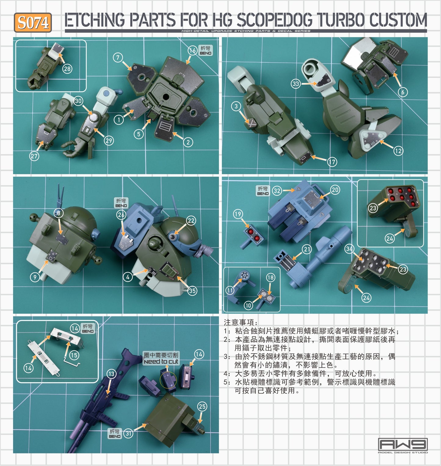S074 for HG Scopedog Turbo Custom