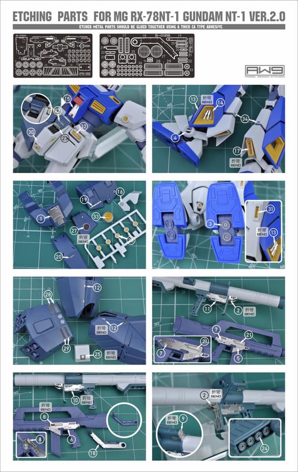 S012 Etching Parts for MG RX-78NT-1 Gundam NT-1 ver 2.0