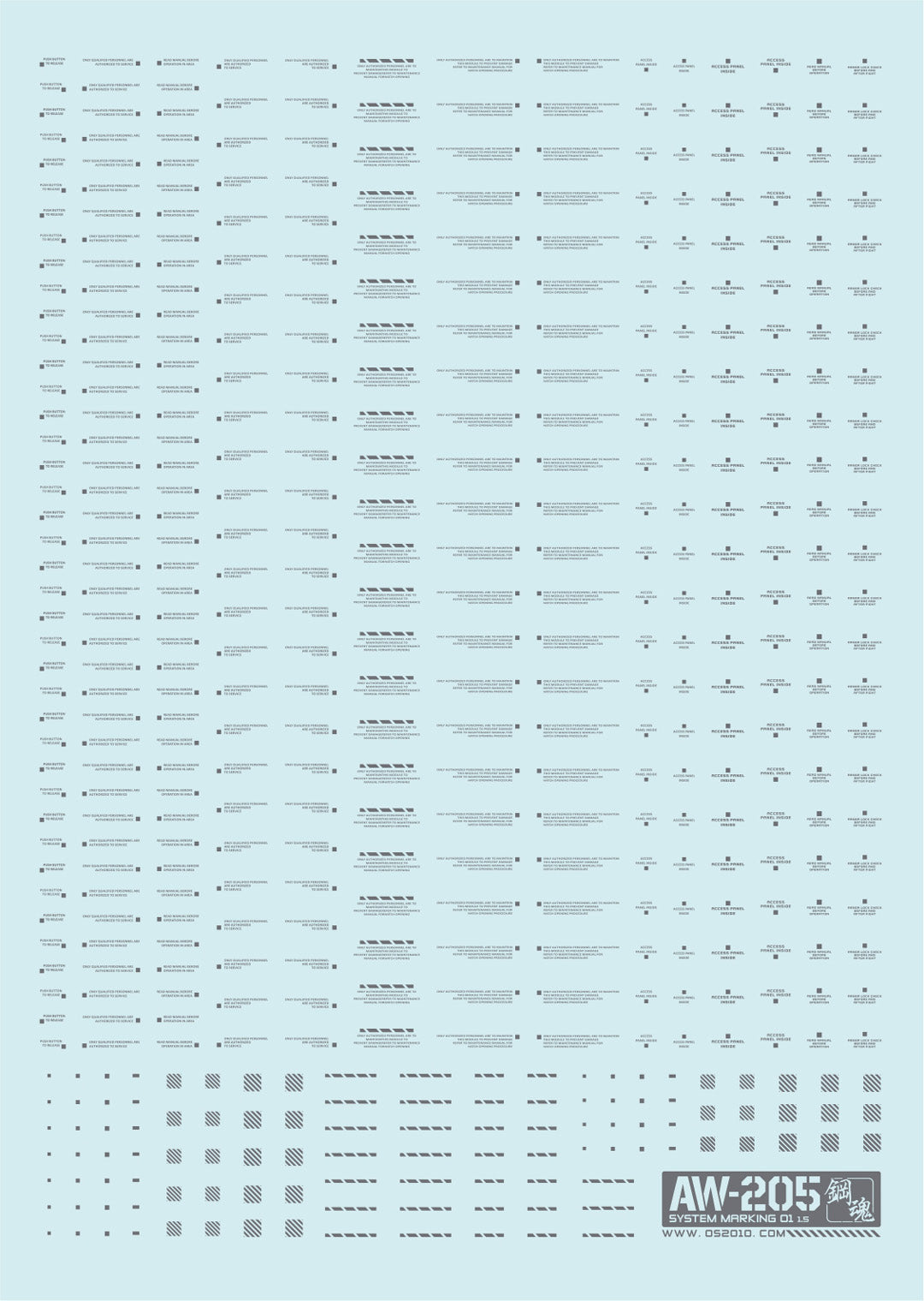 Madworks AW-205 Waterslide Decal Markings Type 00 (Dark Grey)