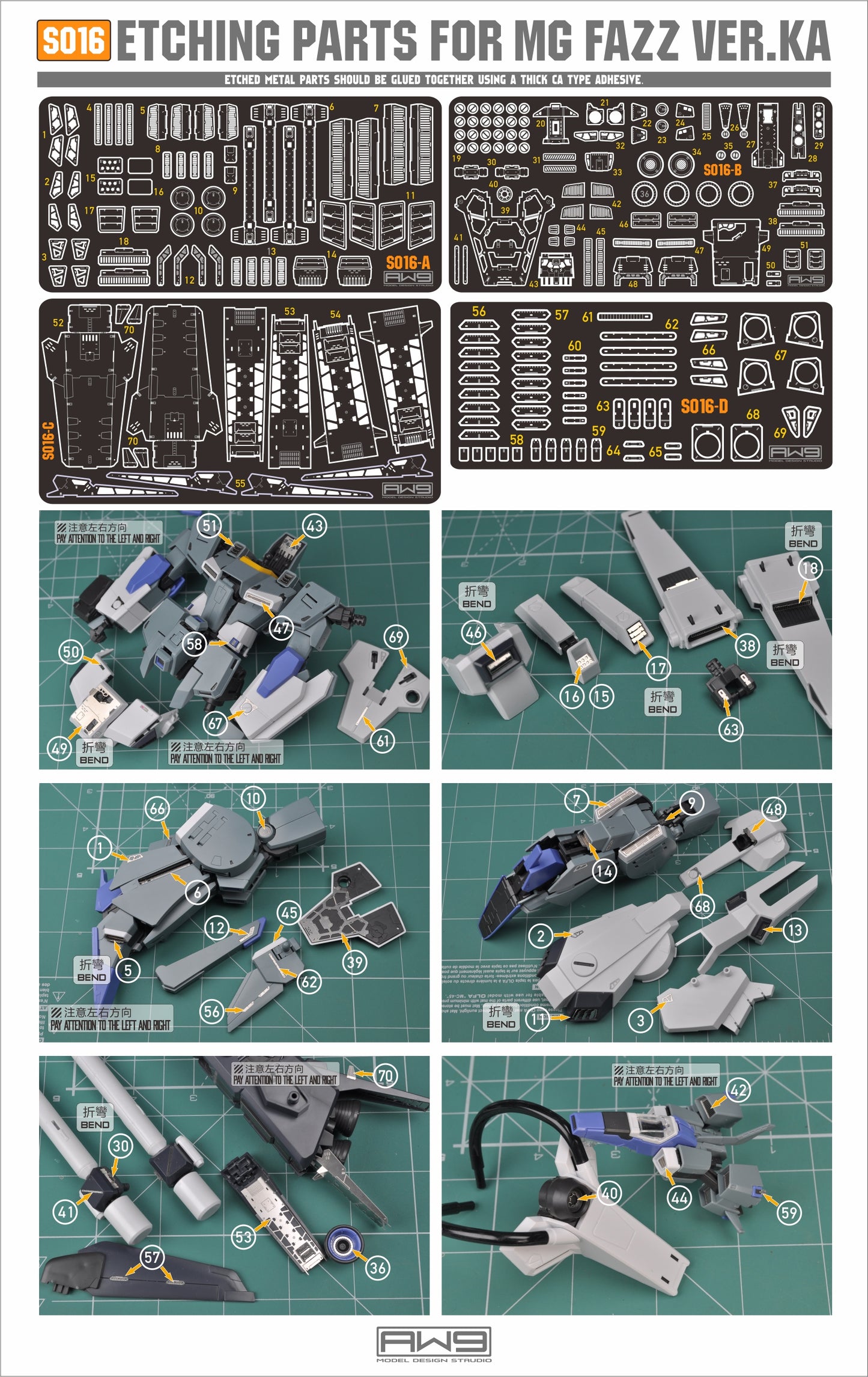 S016 Etching Parts for MG FAZZ ver. Ka