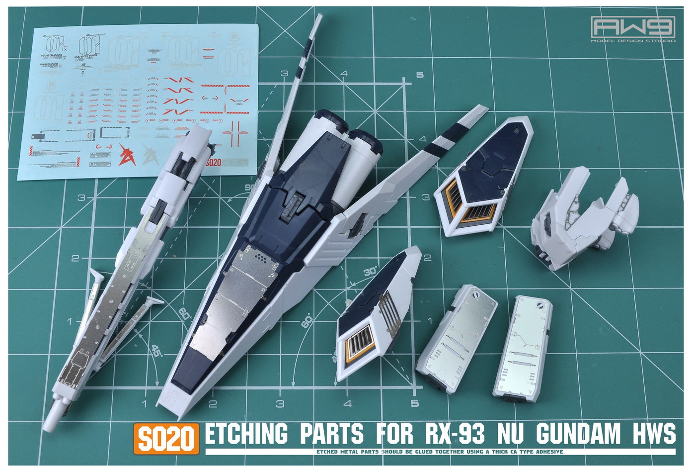 S020 Etching Parts for RG RX-93 Nu Gundam HWS Add-on (PB)