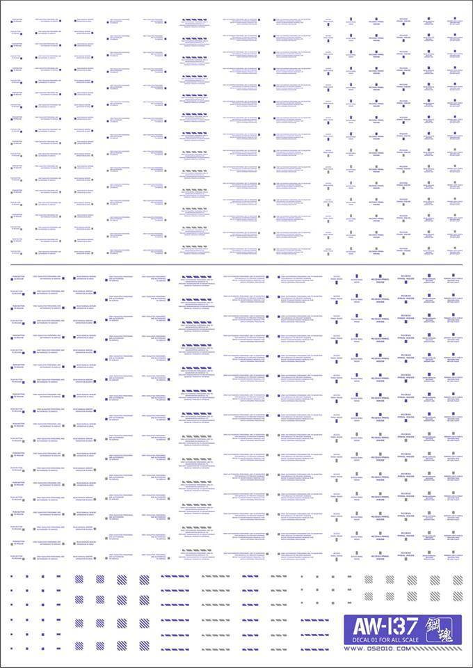 AW-137 Waterslide Decal Markings Type 00 (Blue)