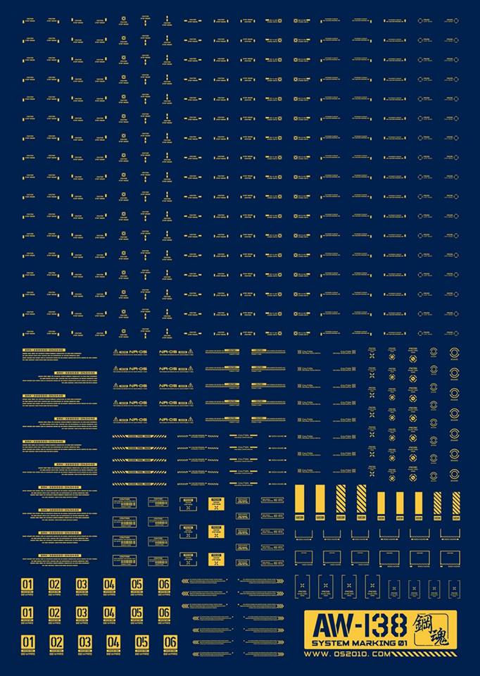 AW-138 Waterslide Decal Markings Type 01 (Gold)