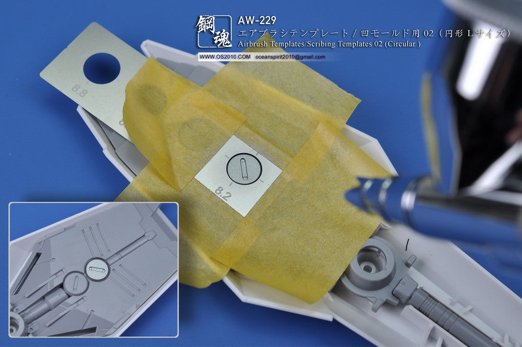 AW-229 AIRBRUSH / SCRIBING TEMPLATES: 02 (CIRCLE)