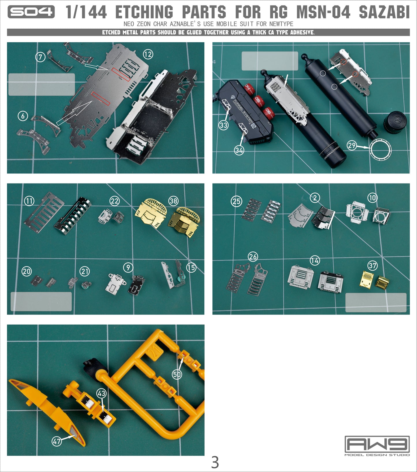 S004 RG Sazabi Detail-up Parts