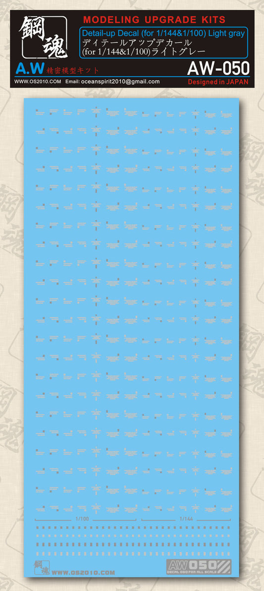 AW-050 Waterslide Decal Markings Type C (Light-Gray)