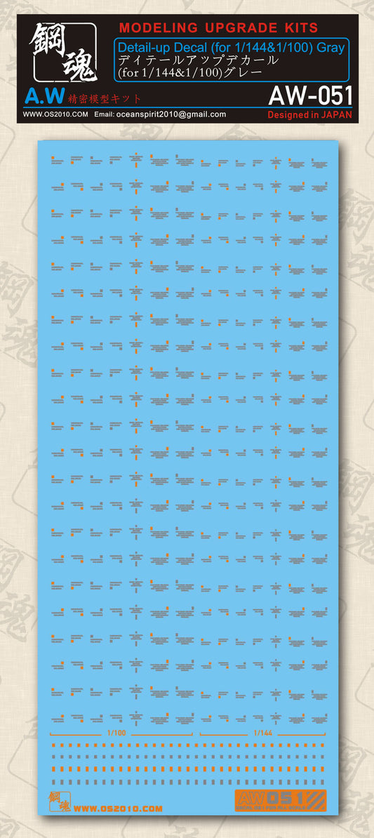AW-051 Waterslide Decal Markings Type C (Gray)