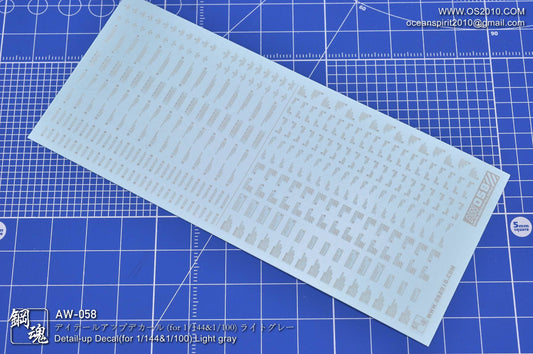 AW-058 Waterslide Decal Markings Type E (Light-Gray)