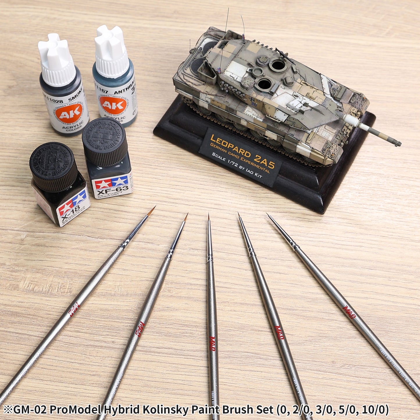 GM-02 GRANDARTSxMADWORKS HYBRID KOLINSKY PAINT BRUSHES (5PC SET)