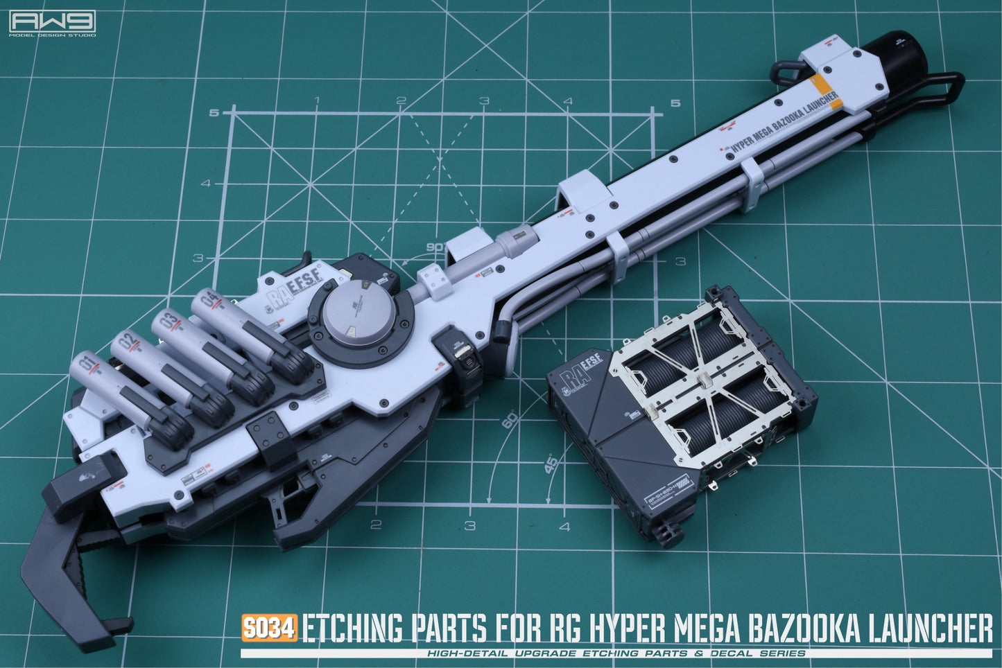 Madworks S034 ETCHING PARTS FOR 1/144 Hyper Mega Bazooka Launcher