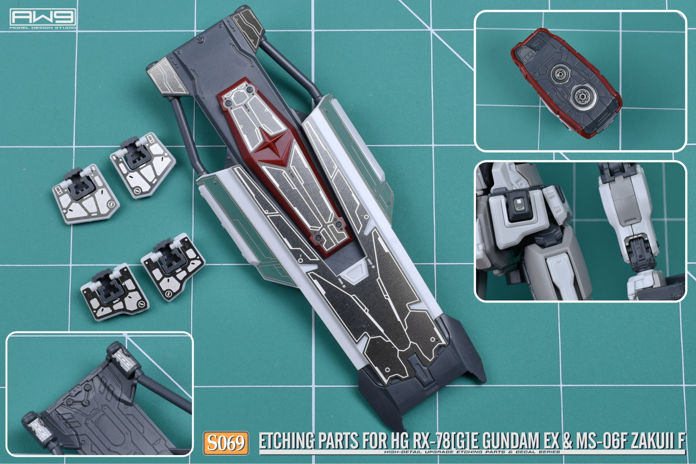 S069 for 1/144 HG RX78[G]E GUNDAM EX & MS-06F ZAKUII F (2-in-1)