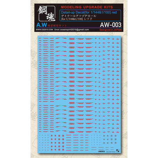 AW-003 Waterslide Decal Markings Type 00 (Red)