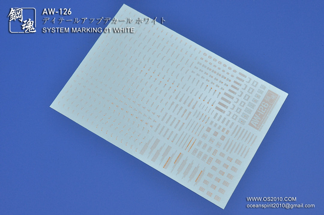AW-126 Waterslide Decal Markings Type 01 (Off White)