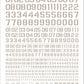 Madworks AW-160 Waterslide Decal: Numbers Type 05 (LIght Gray)