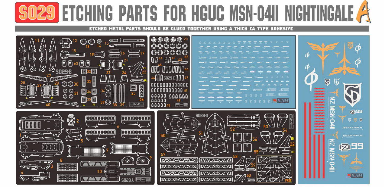 Madworks S029 Etching Parts for HGUC MSN-04ii Nightingale Part A