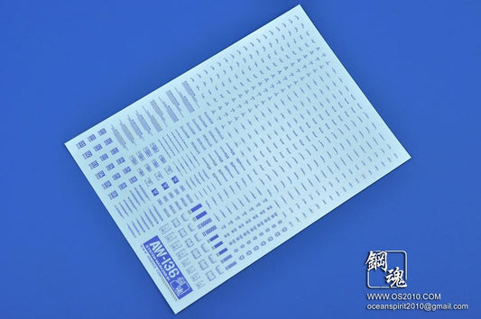 AW-136 Waterslide Decal Markings Type 01 (Blue)