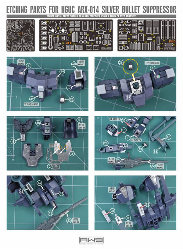 S010 Etching Parts for HGUC ARX-014 Silver Bullet Suppressor
